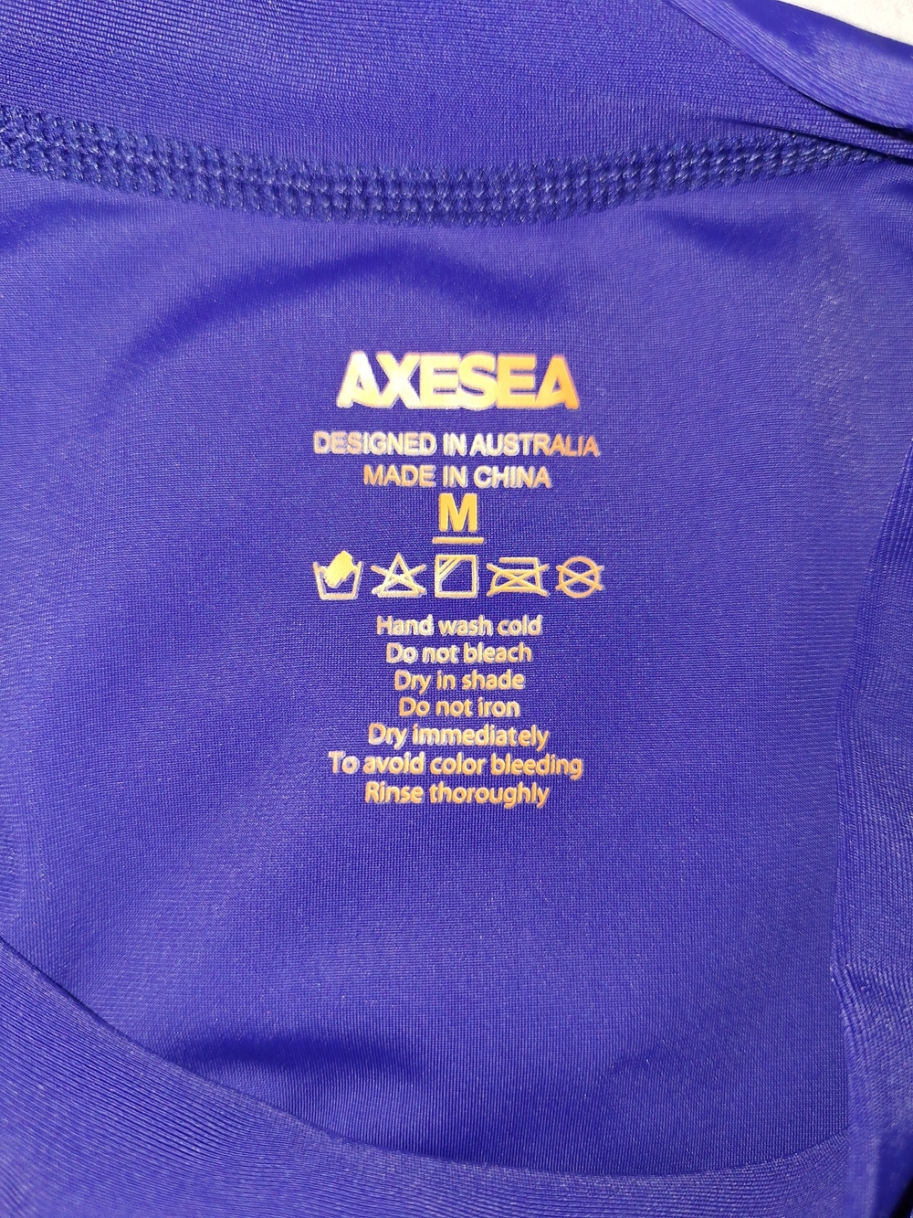 Axesea Navy Blue Long-Sleeve Rash Guard W/UV Protection Sz M - Picture 4 of 5